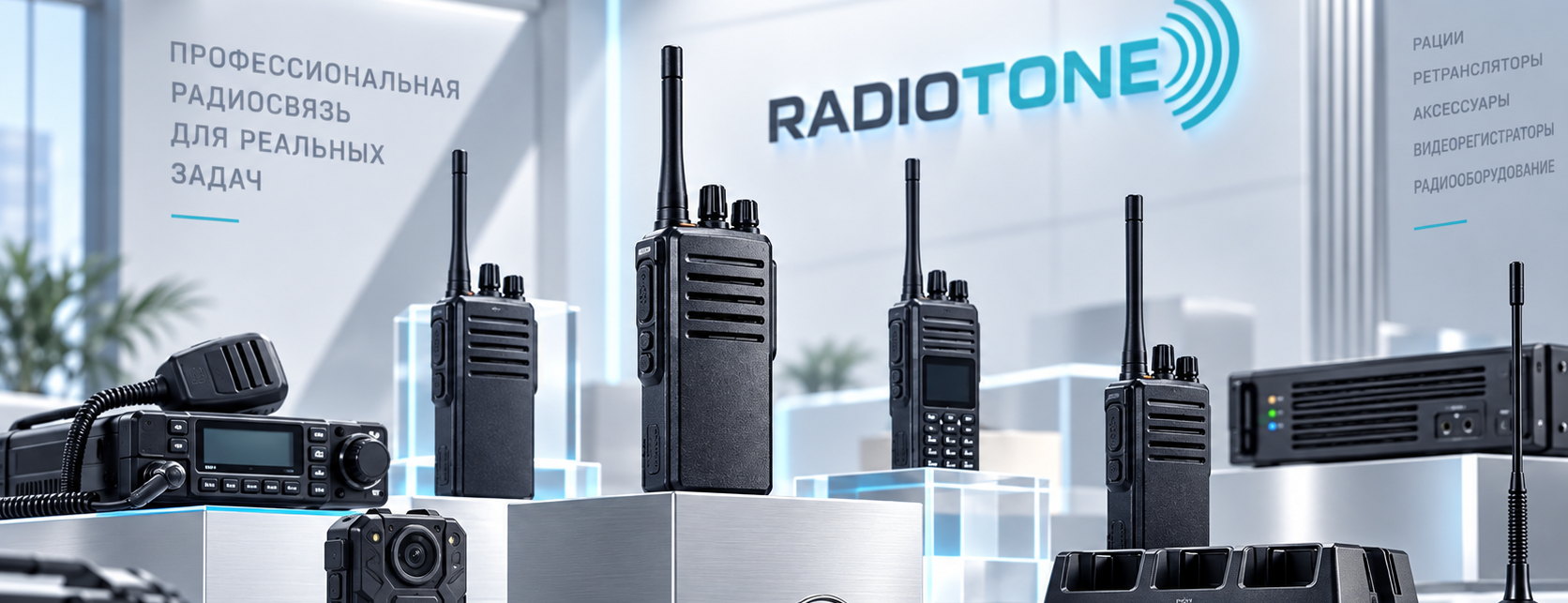 Рации, ретрансляторы, видеорегистраторы и аксессуары Radiotone